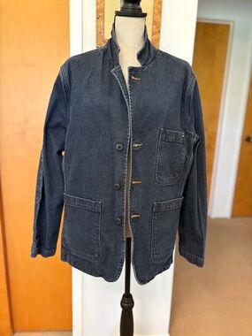 WIES><MADE- Scout Blazer denim chore jacket, Indigo Ocean blue
